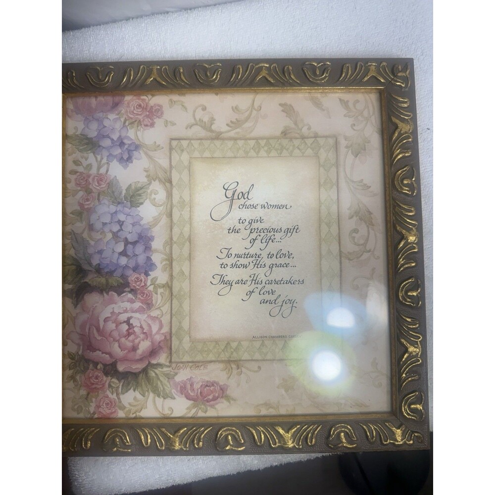 God Chose Motherhood print, /Home Interior Vtg sz 11.5 X11.5 2004